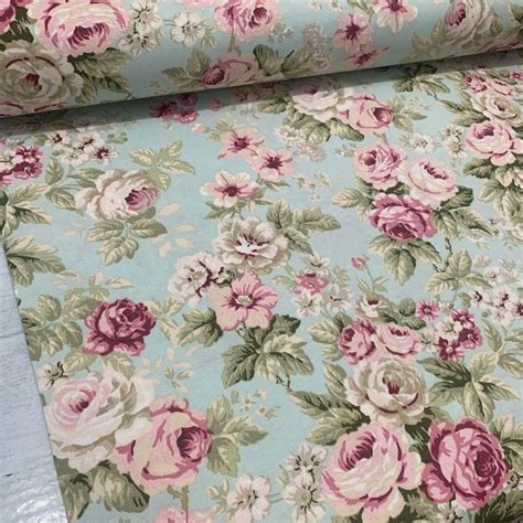 Roses Upholstery Fabric, Shabby Chic Fabric, Pastel Floral Fabric ...
