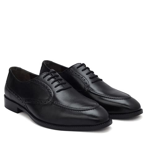 Black Leather Brogue Lace Ups – Rosso Brunello Leathers Pvt. Ltd.