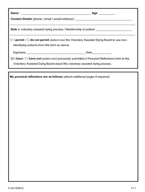 Personal Reflections Form - Blank Fillable Template | Fill Out, Print ...