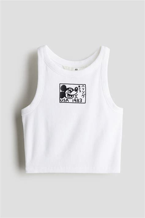 Print-motif vest top - White - Kids | H&M IN