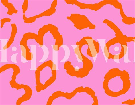 Orange Swirl Pink Wallpaper for Kids Room