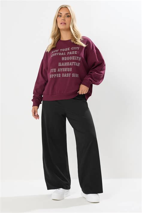 YOURS Plus Size Black Wide Leg Leggings | Yours Clothing