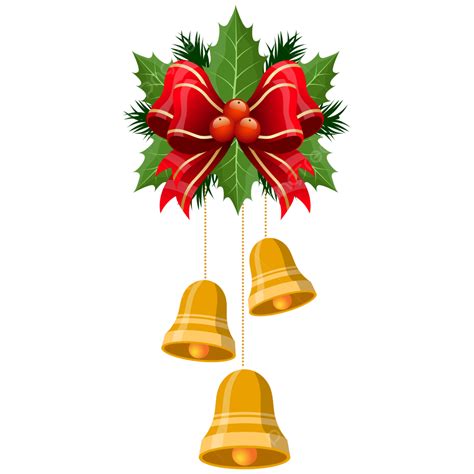 Christmas Bells Decoration With Ribbon Vector Clipart, Christmas ...