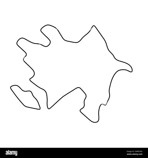 Azerbaijan country simplified map. Thin black outline contour. Simple vector icon Stock Vector ...