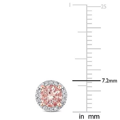 Stella Grace 10k Rose Gold Morganite and Diamond Accent Stud Earrings