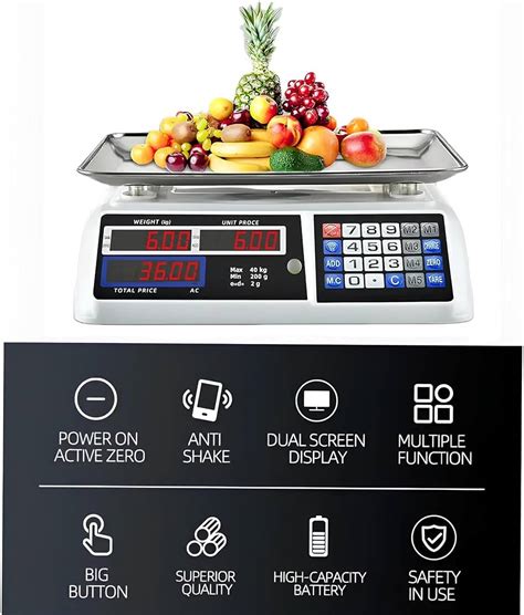 Digital Price Calculating Scale with 40kg Capacity for Various Uses ...