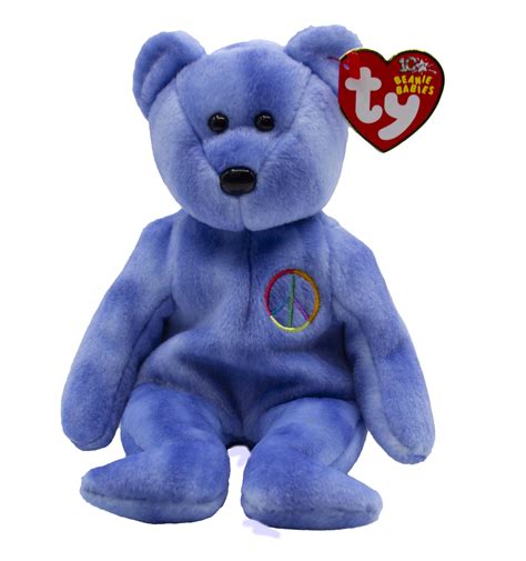 Ty Beanie Baby: Peace the Bear - Open | Stuffed Animal | MWMT - Walmart.com
