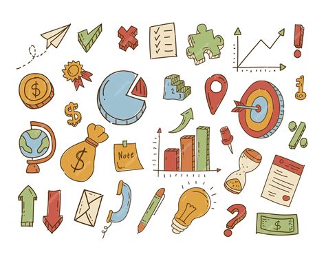 Business doodle hand drawn vector illustration | Premium Vector