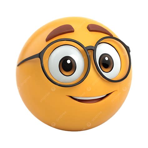 3d Cartoon Emoji With Glasses, Cartoon Clipart, Emoji Clipart, Glasses ...