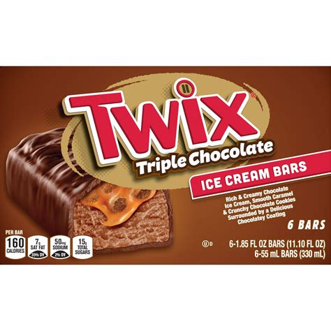 TWIX Triple Chocolate Ice Cream Bars with Chocolate Ice Cream 6-Count ...