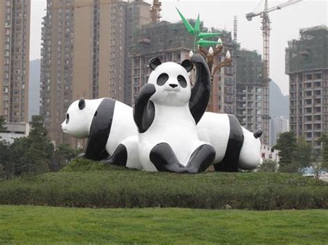 (哪家好，怎么样)(“熊猫家园”主题雕塑)-不锈钢雕塑 - 成都蓝顶公共雕塑艺术有限公司