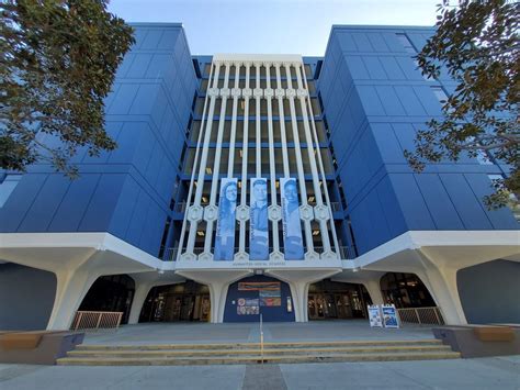 CSUF Humanities Building Transformation with Blue and White Stripes