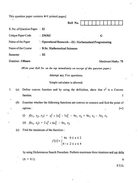 B.SC III- Mathematical Science Operational Research -III Mathematical ...