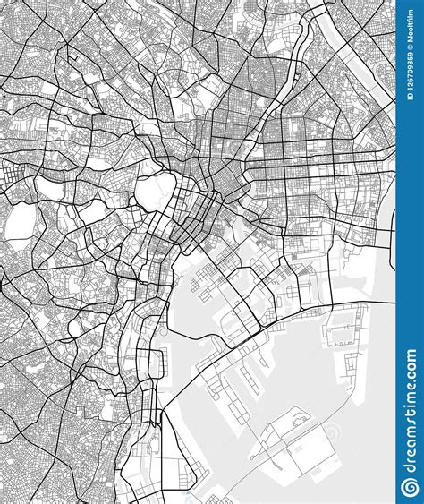 传染媒介东京城市地图黑白的 向量例证. 插画 包括有 街道, 水平, 现代, 高速公路, 日本, 例证 - 126709359