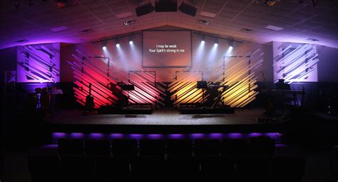 Touchstone Church Stage Design Ideas | Modern stage design with purple ...