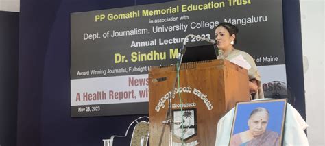 Dr. Sindhu Manjesh delivers PP Gomathi Memorial Education Trust’s ...