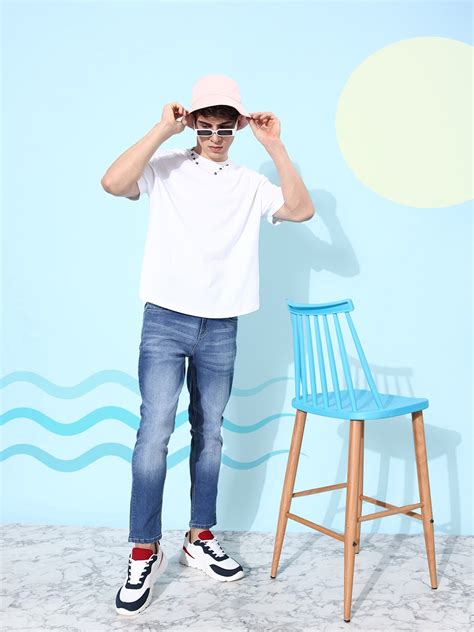 Mast & Harbour Men Light Blue Heavy Fade Stretchable Jeans - Price History