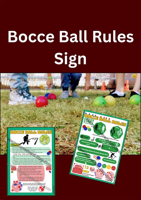 Bocce Ball Rules Sign: Illustrated Guide, Yard Game Poster (PDF ...