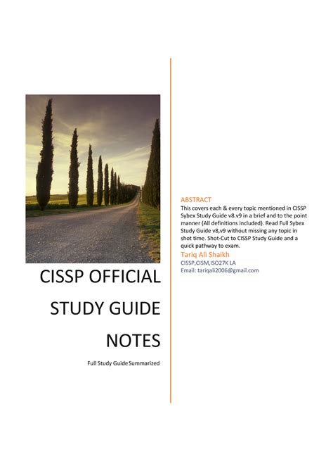 Cissp - CISSP OFFICIAL STUDY GUIDE NOTES Full Study Guide Summarized ...