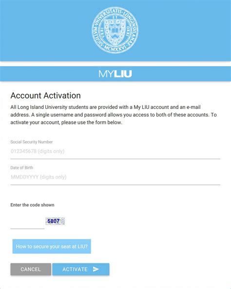 Activate MyLIU – LIU Information Technology