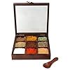 Buy Wood Art Store Wooden Spice Box with Anique Lock Table Top Masala ...