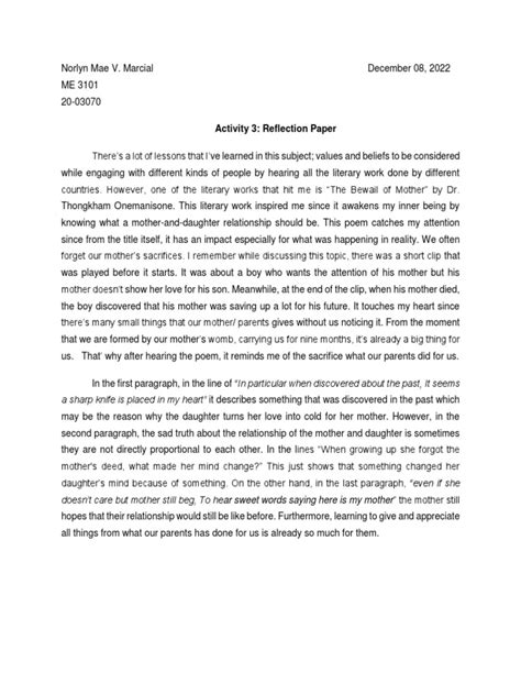 Image result for Reflection Paper