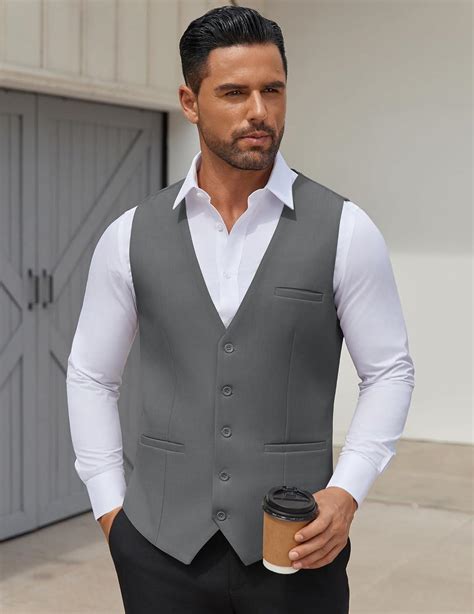 COOFANDY Men’s Suit Vests Business Casual Vest Lightweight Formal Dress ...