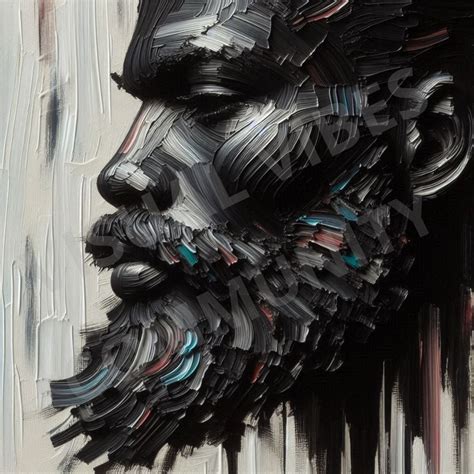 Black Man Wall Art Abstract Oil Painting Black Male Poster Print Black ...