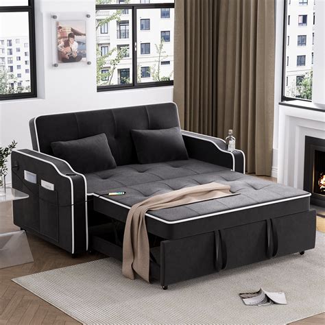 Sleeper Sofas Couch with Pull Out Bed for Living Room,3-in-1 Small ...