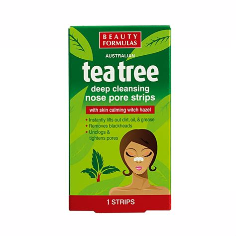 Beauty Formulas Tea Tree Deep Cleansing Nose Pore Strip 1 Strip ...