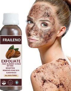 FRAILENO Coffee Face & Body Scrub, Remove Tan, Dead Skin, Black & White ...