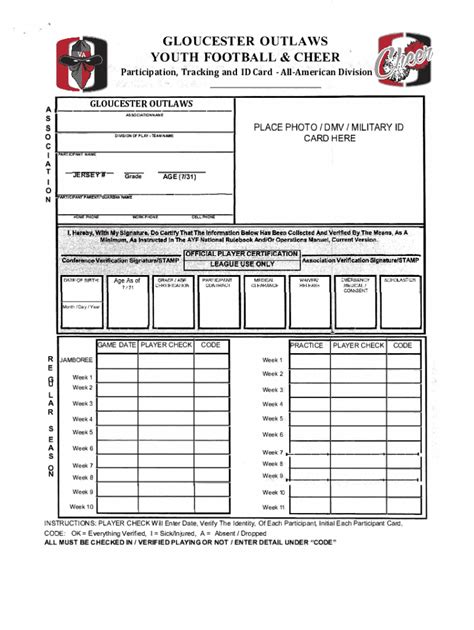 Fillable Online GLOUCESTER OUTLAWS Fax Email Print - pdfFiller