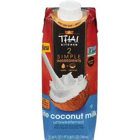 Thai Kitchen Non-GMO Gluten Free Lite Coconut Milk, 25.36 fl oz Brick ...