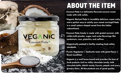 Veganic Coconut Peda Nariyal Toffee Candy