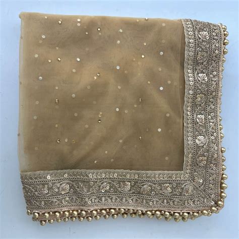 Bridal Gold Bliss Embroidered Net Dupatta – anokherang