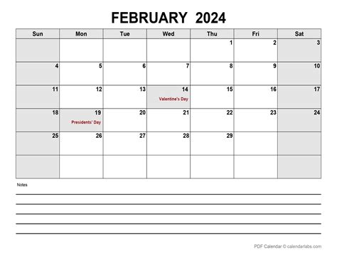 Blank Calendar For February