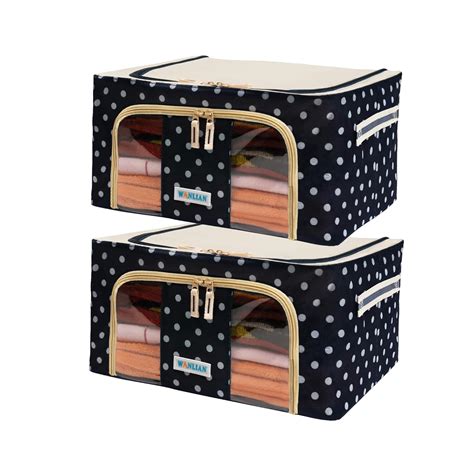 Storage Bins Boxes, Foldable Stackable Container Organizer Set with ...