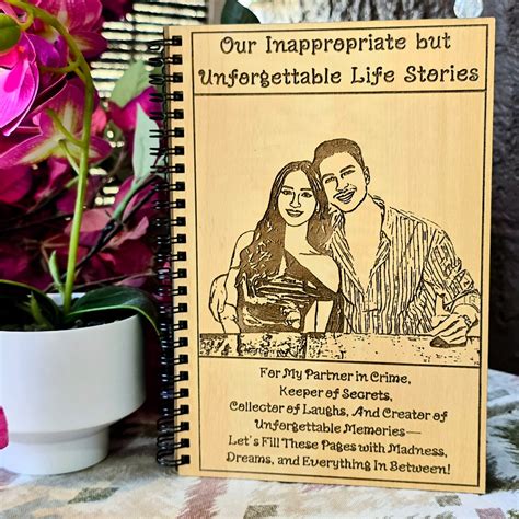 Personalized Wooden Couple Diary | Custom Photo Engraved Journal – Play ...