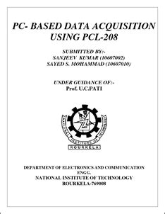 PC- based data acquisition using PCL-208 - ethesis