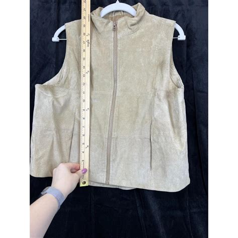 Arizona Jean Genuine Leather Womens Brown Vest Size... - Depop