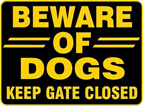 ZEDEF Beware of Dog Keep Gate Closed, Self Adhesive Sign Board - UV ...