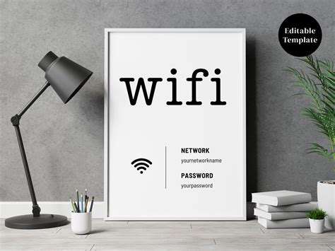 Modern wifi password sign printable wifi sign vacation rental printable wifi pdf instant ...