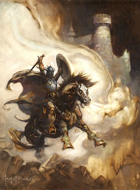 Frank Frazetta, "Warrior on Steed" 1984 | Frank frazetta, Artist ...