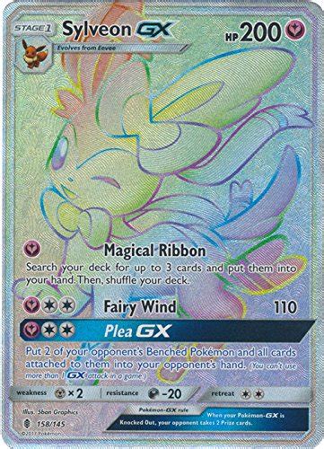 Pokemon Sylveon-GX - 158/145 - Secret Rare - Sun & Moon: Guardians ...