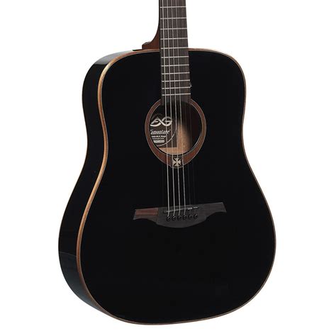 LAG T100D Dreadnought Acoustic Guitar, Black at Gear4music