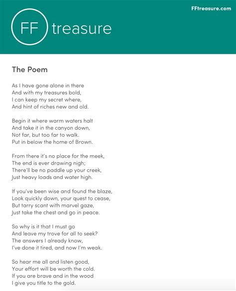 Forrest Fenn Treasure Poem - EMSEKFLOL.COM