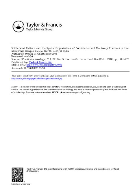 Settlement Patterns and Mortuary Practices in Mesolithic Ganges Valley ...
