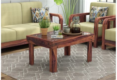 Buy HomeBregg Wooden Sofa Sets 3+1+1 Teak Finish, Navy Blue Online ...