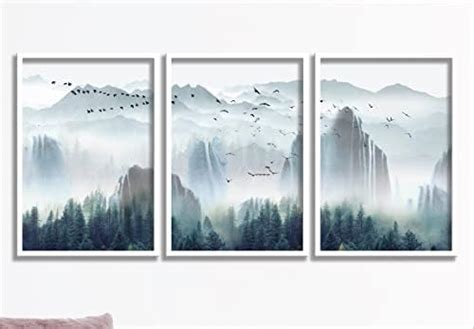 SAF paintings Set of 3 Premium modern art White Frame Wall Painting for ...