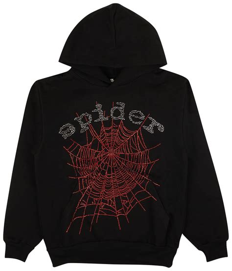 Buy Sp5der OG Rhinstone Web Hoodie Sweatshirt 'Black/Red' - 2406 ...